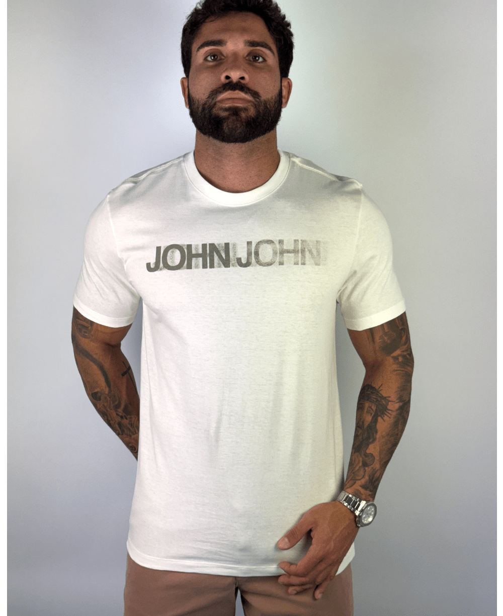 Camiseta Regular Fit Blurred White - John John