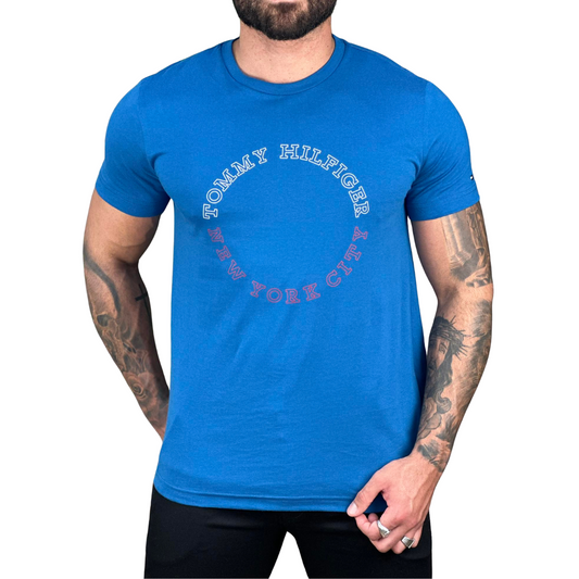 Camiseta Azul Masculina Monotype Circular - Tommy Hilfiger