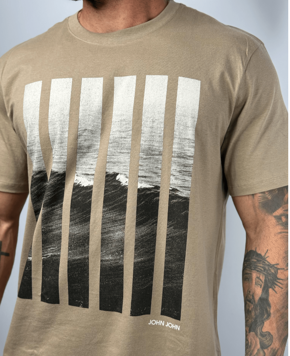 Camiseta Bege Masculina Cut Wave - John John