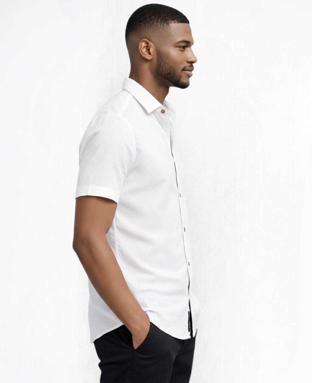 Camisa Branca Masculina Manga Curta - Per Pochi