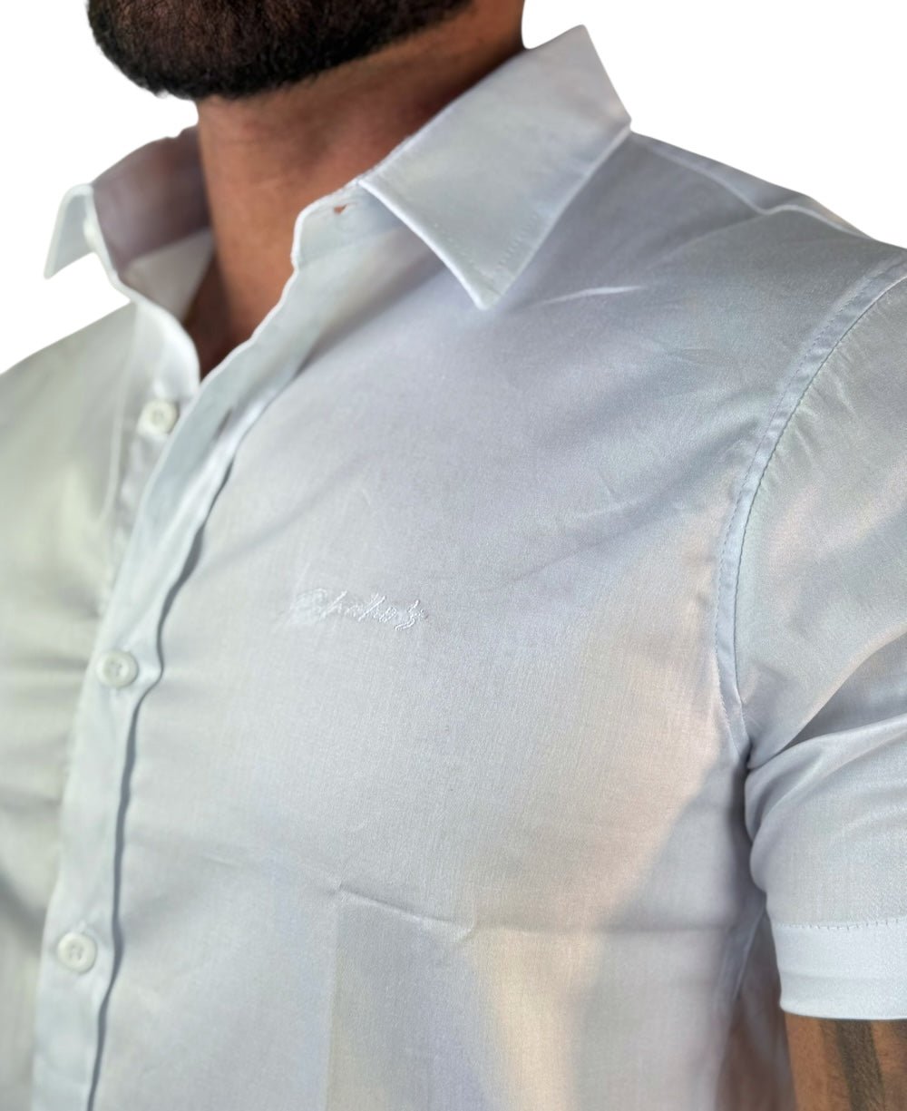 Camisa Social Branca Manga Curta Masculino Básica - Paladho's Jeans