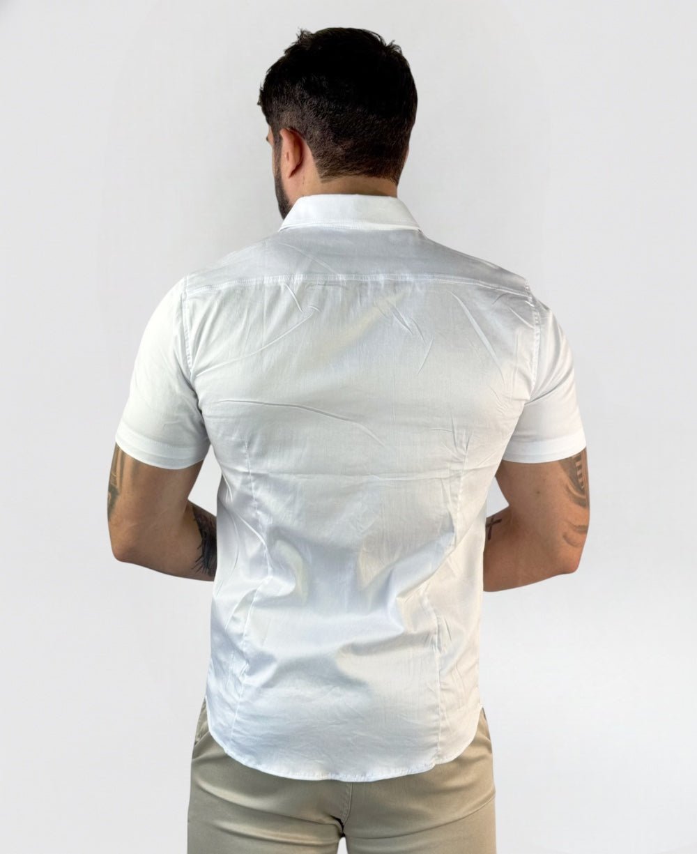 Camisa Social Branca Manga Curta Masculino Básica - Paladho's Jeans