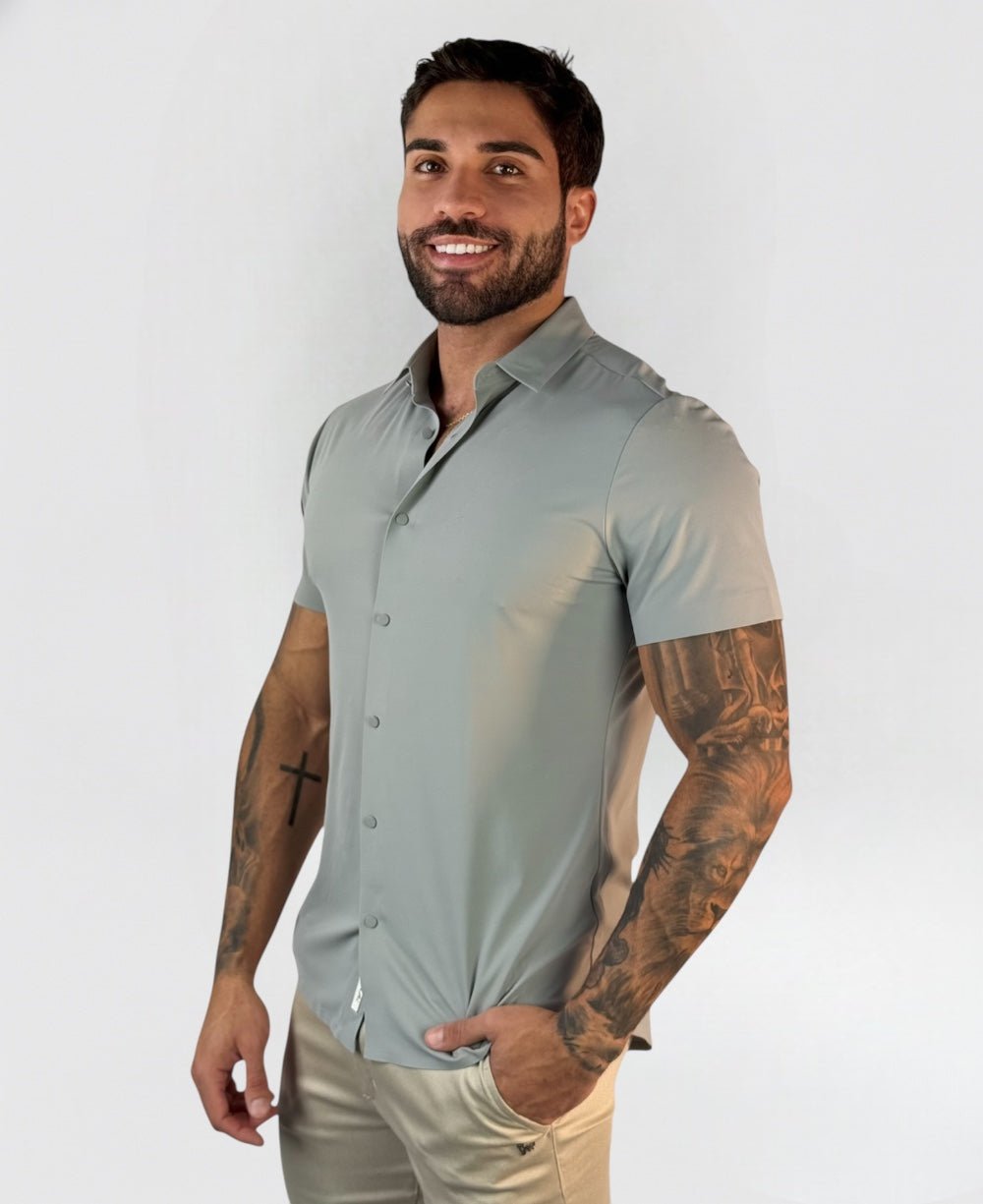 Camisa Tech Poliamida sem Costura Cinza - Per Pochi