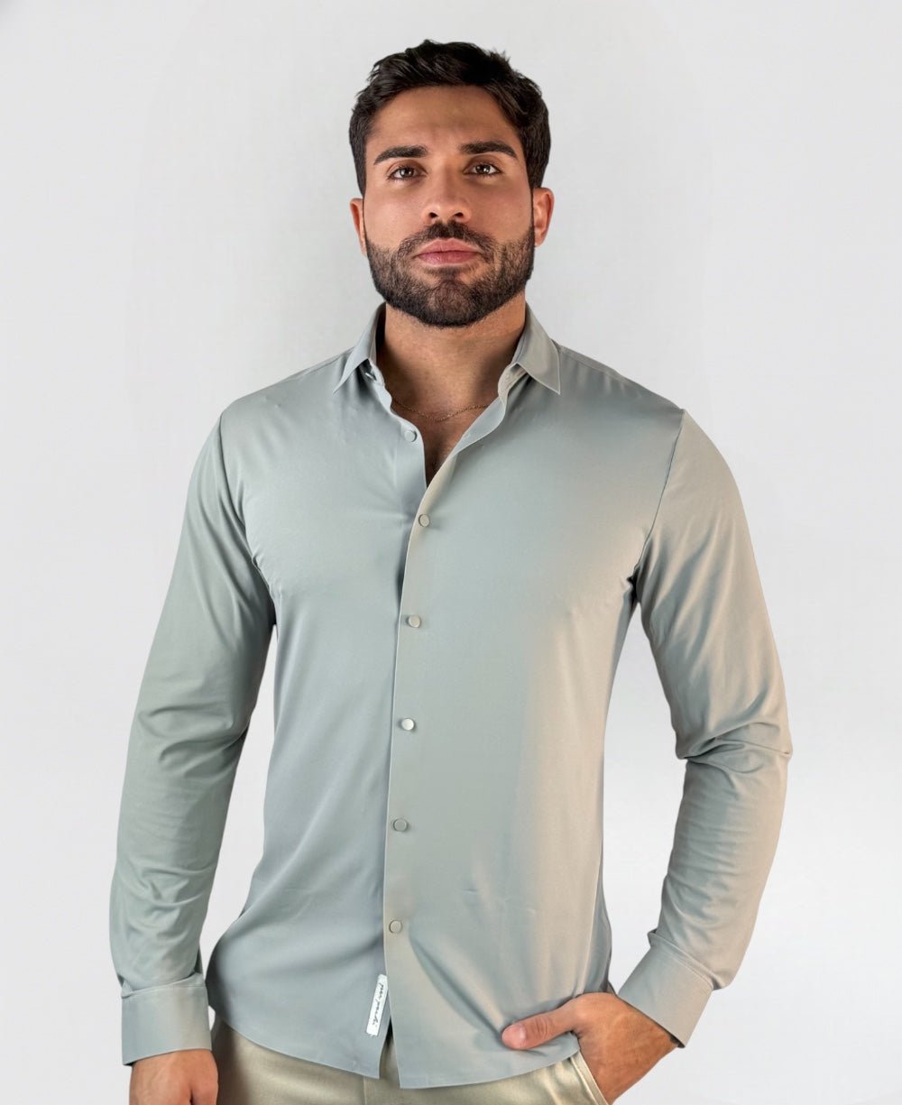 Camisa Manga Longa Tech Poliamida sem Costura Cinza - Per Pochi