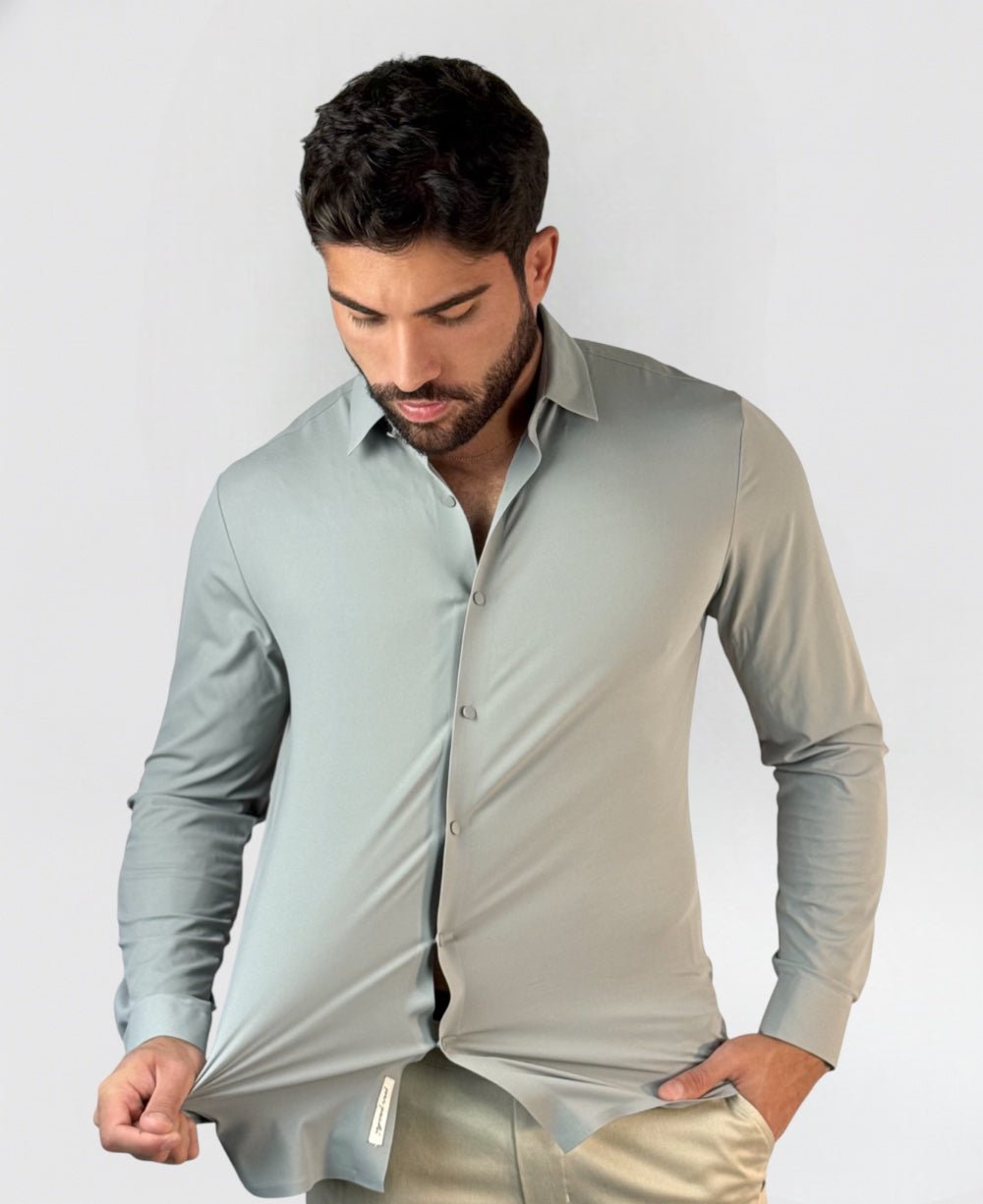 Camisa Manga Longa Tech Poliamida sem Costura Cinza - Per Pochi
