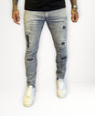 Calça Jens Cinza Mescla Patch - City Denim