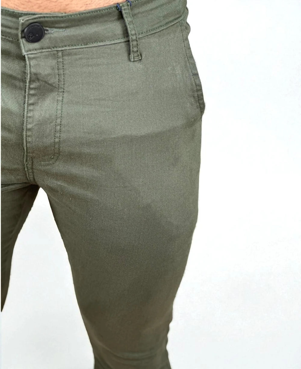 Calça Alfaiataria Sarja Verde Masculina Super Skinny- Codi Jeans