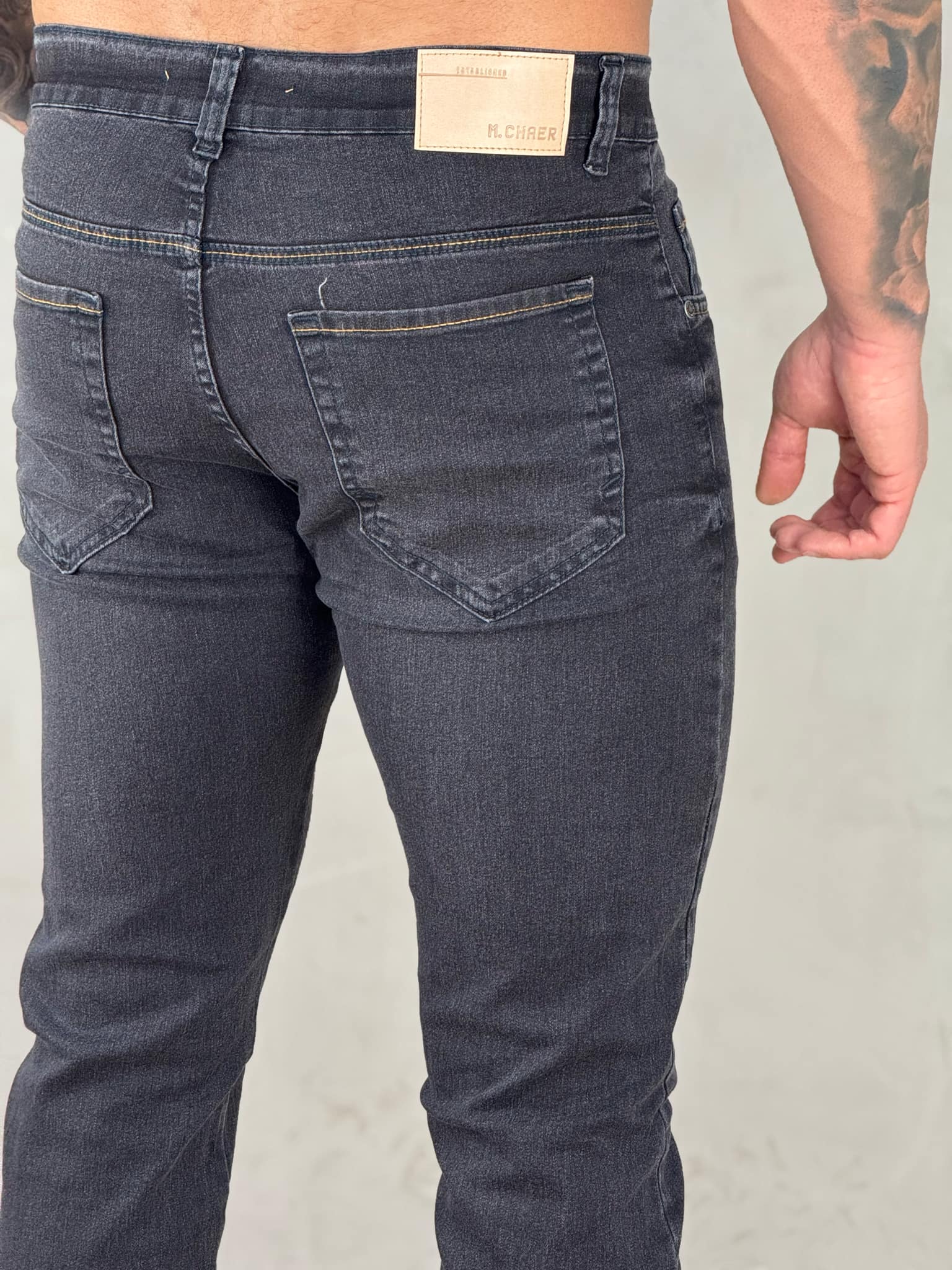 Kit 2 Calças Preta e Mescla Jeans Masculino Slim - Keep Work