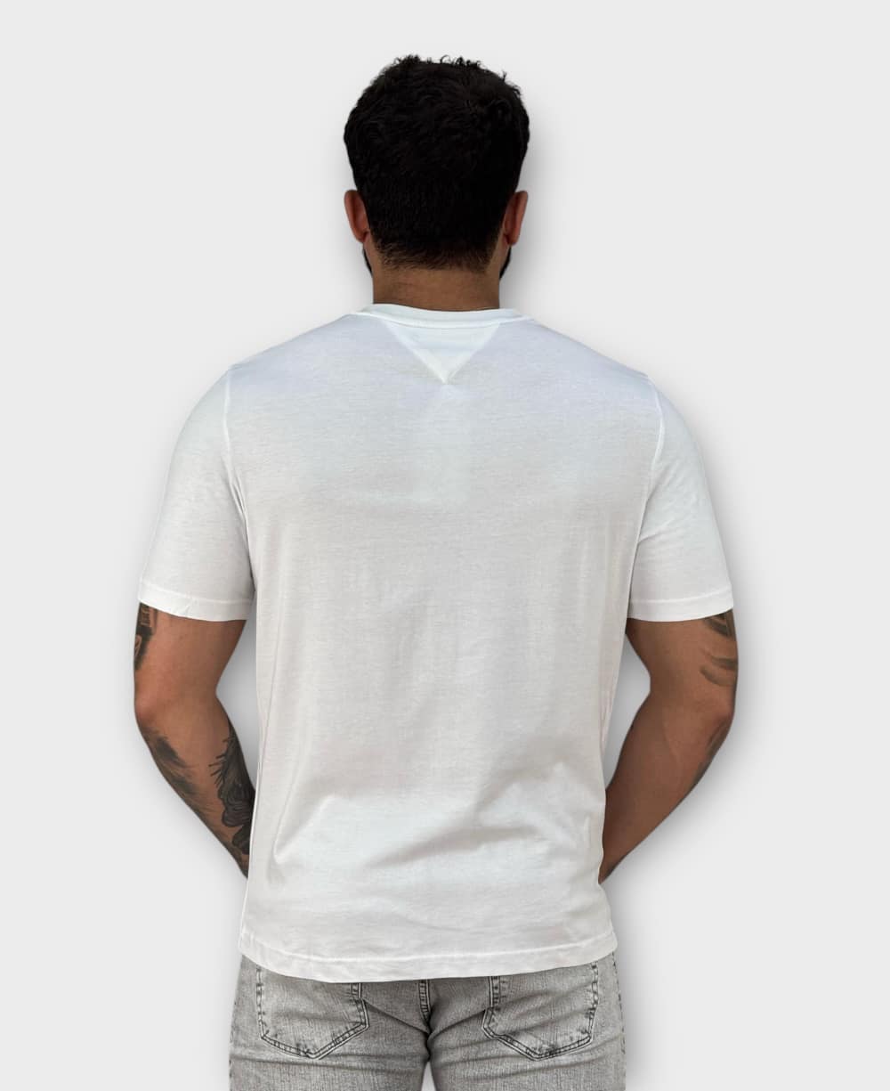 Camiseta Branca Masculina Pique Interlock - Tommy Hilfiger