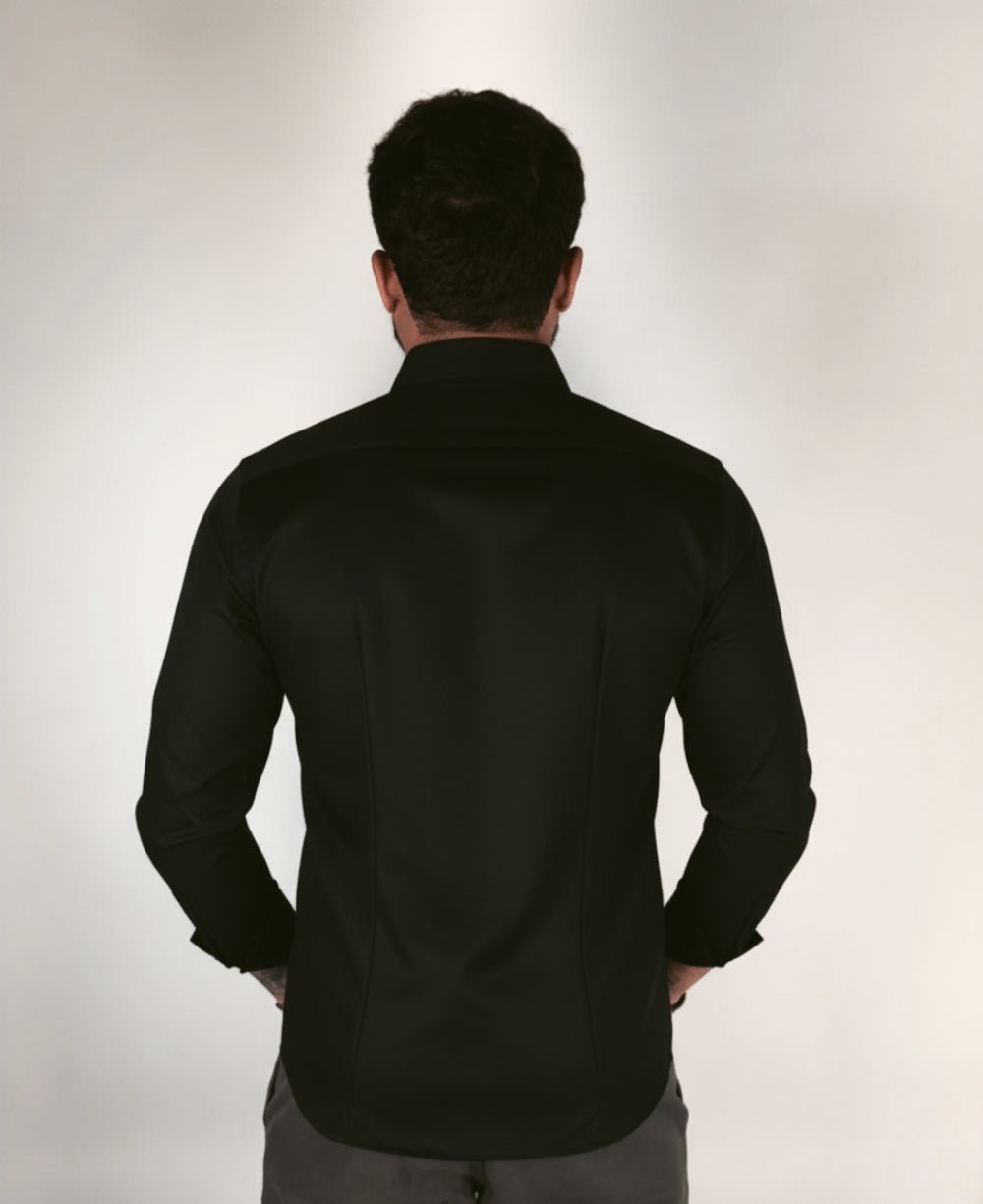 Camisa Social Manga longa Preto Fibra de Bambu - Paladhos