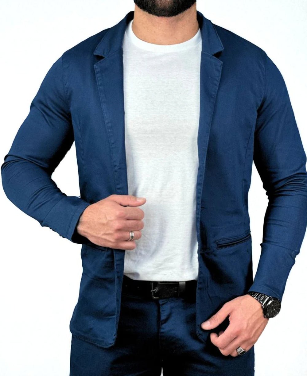 Blazer Azul Royal Masculino Básico Com Bolso - Paladho´s Jeans Wear