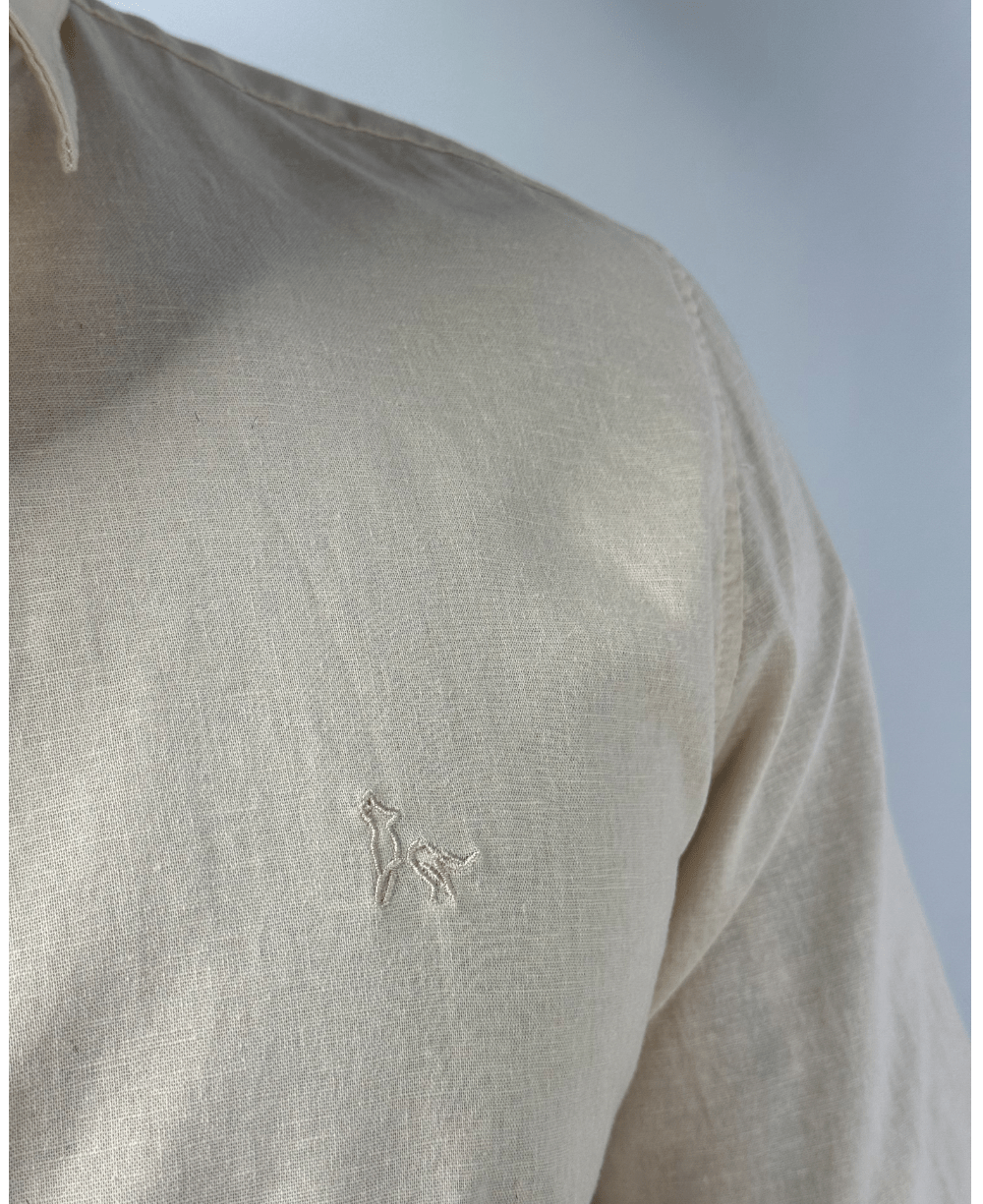 Camisa Linen Areia Masculino Linho- Per Pochi