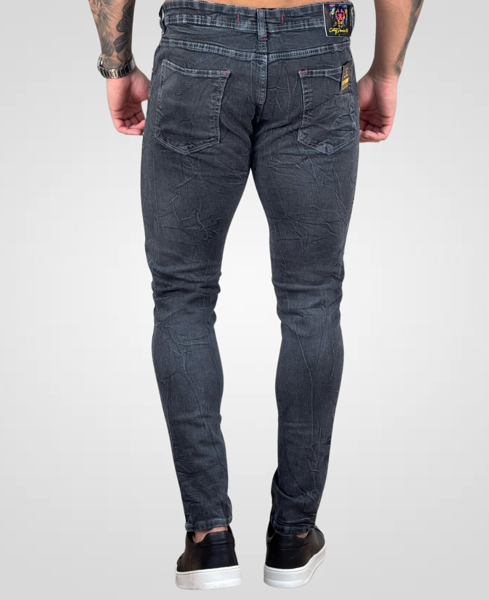 Calça Jeans Cinza Masculina Super Skinny - City Denim