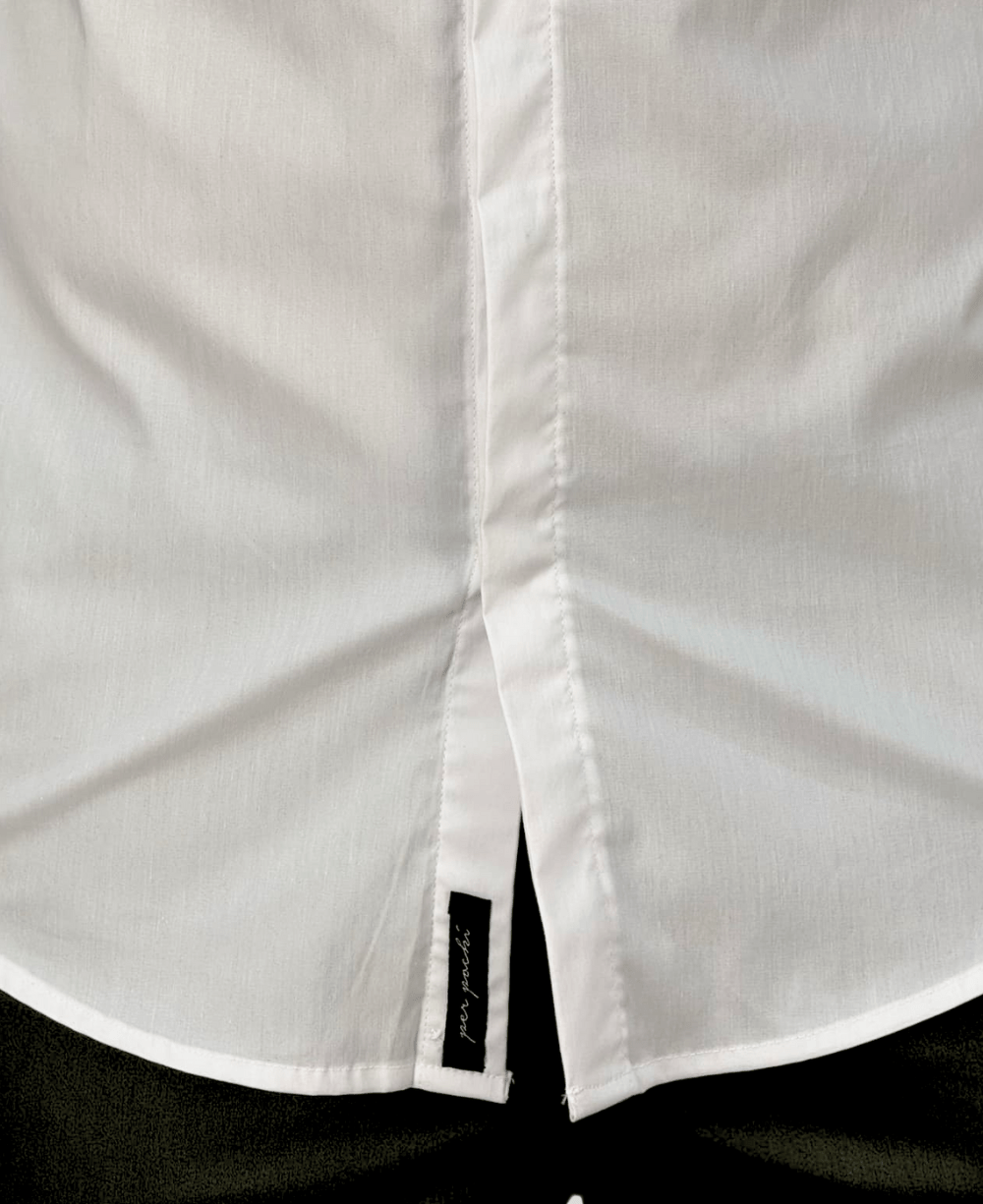 Camisa Social Branco Masculina Acetinada - Per Pochi