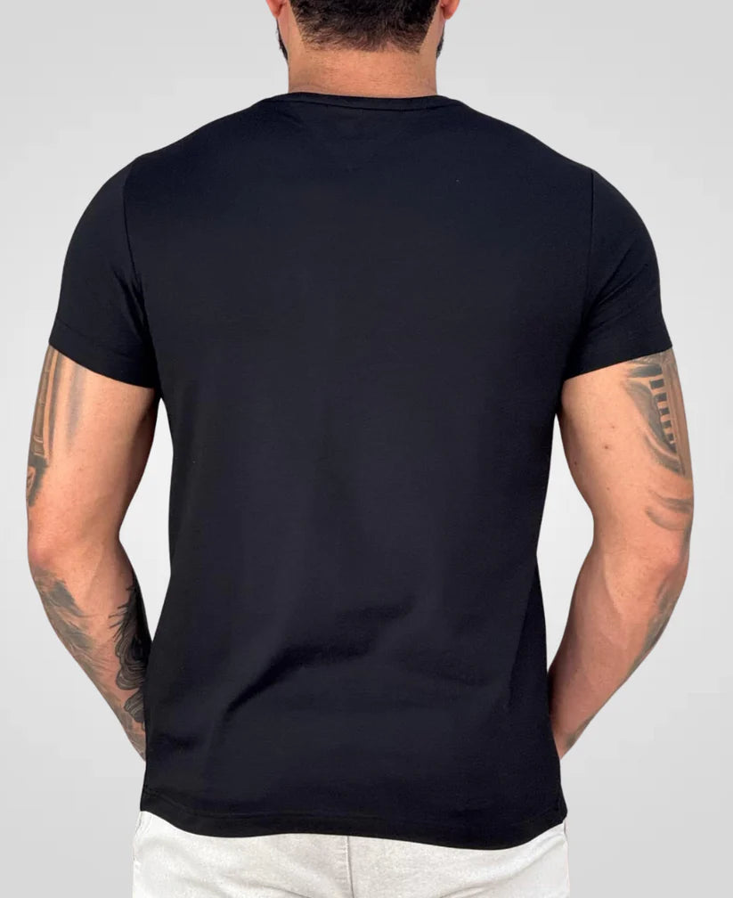 Kit 2 Camisetas Azul Marinho e Preto Masculino Pima - Tommy Hilfiger