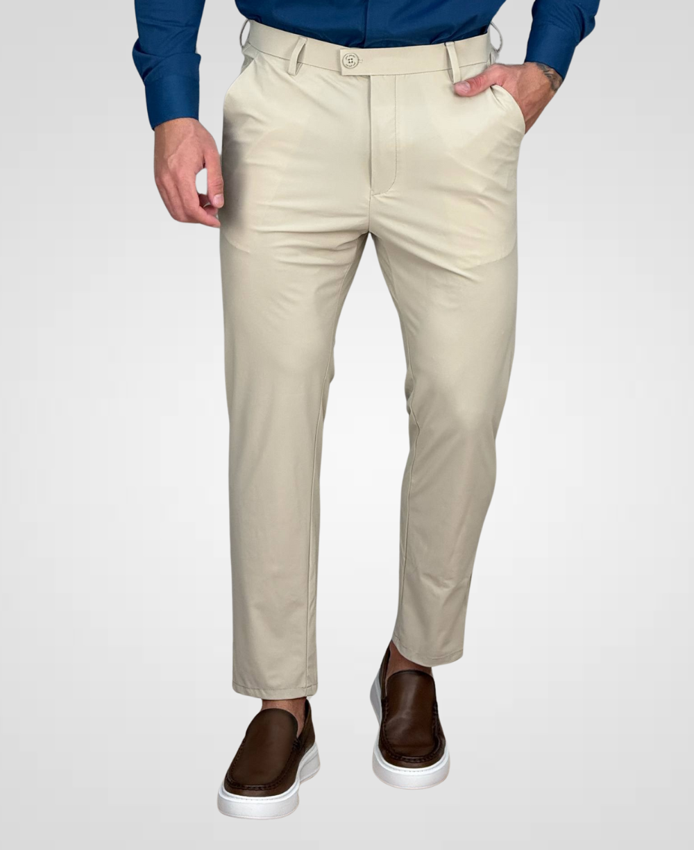 Calça Alfaiataria Bege Masculina Tecnológica - Per Pochi