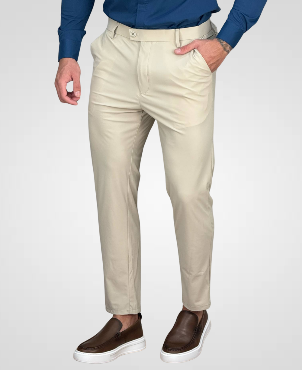 Calça Alfaiataria Bege Masculina Tecnológica - Per Pochi