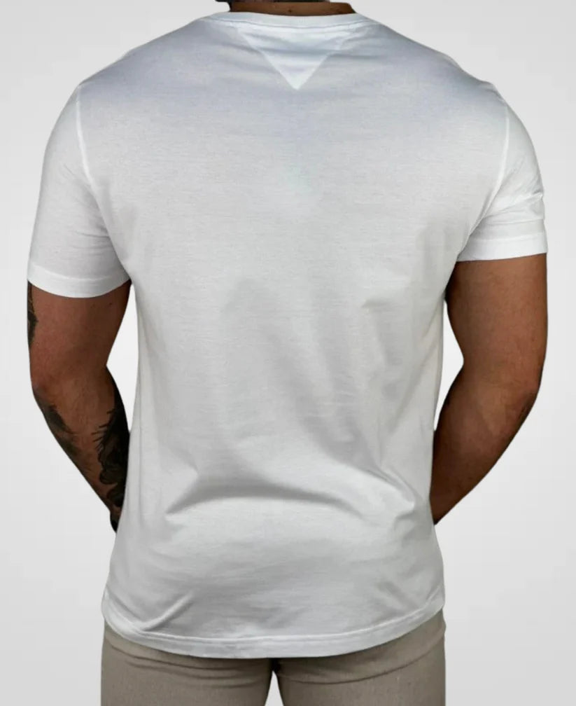 Kit 2 Camisetas Azul Marinho e Branco Masculino Pima - Tommy Hilfiger