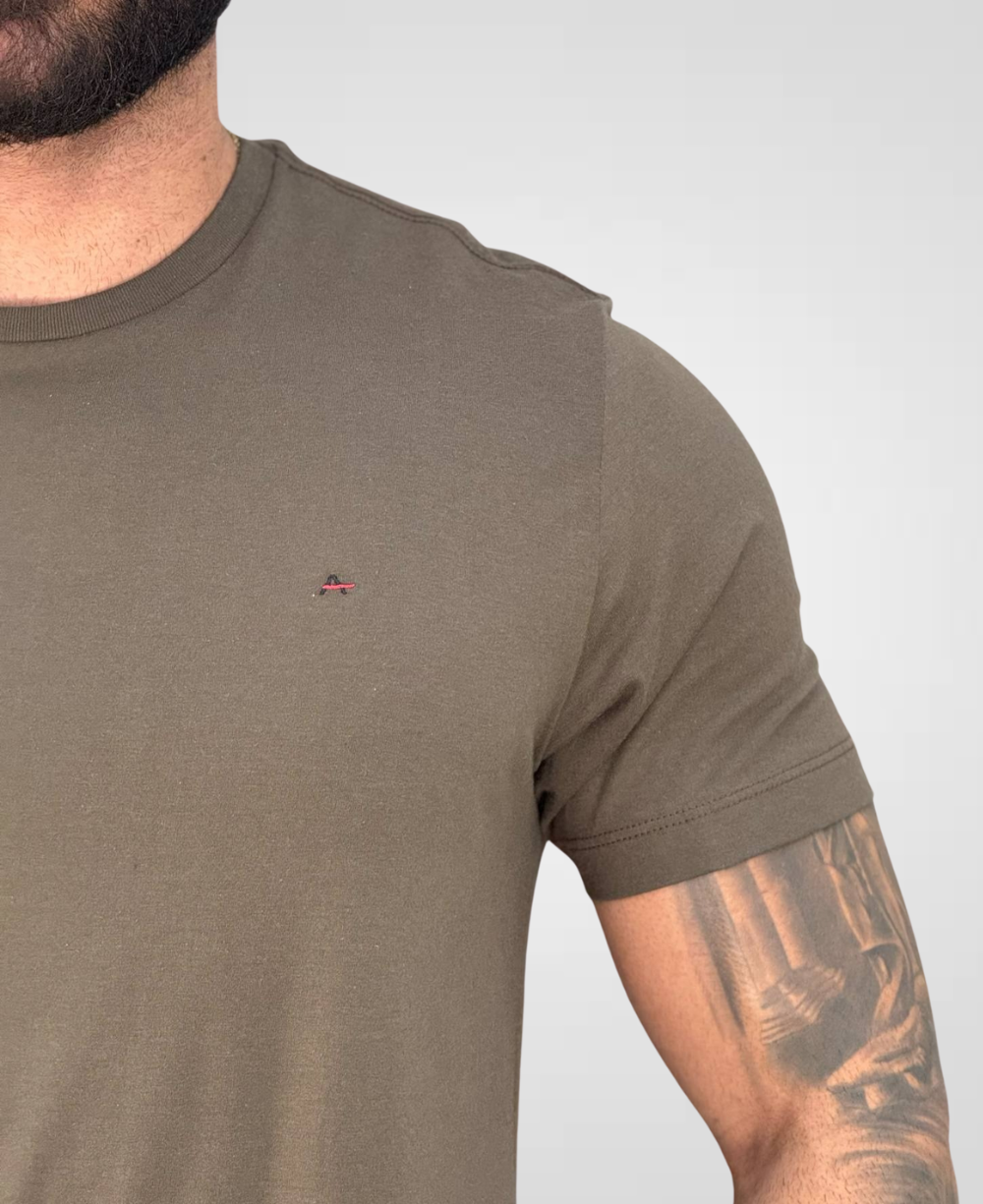 Camiseta Marrom Masculina Malha Regular - Aramis