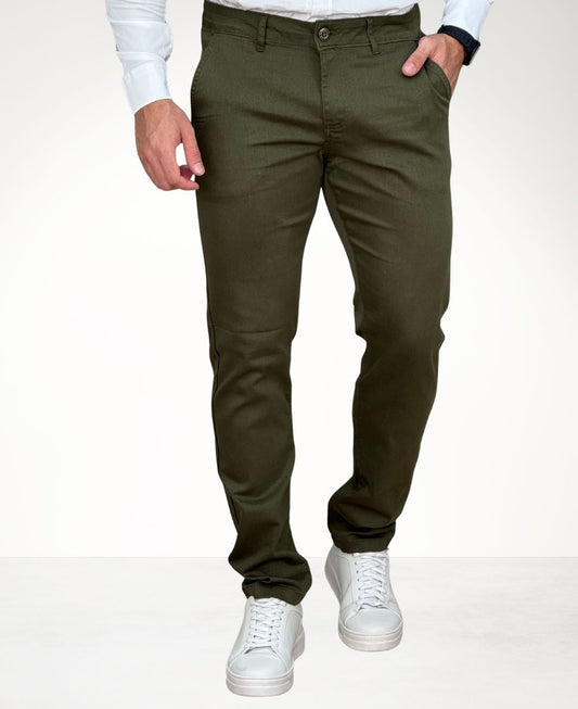 Calça Alfaiataria Verde Militar Masculina Slim - Paladho´s