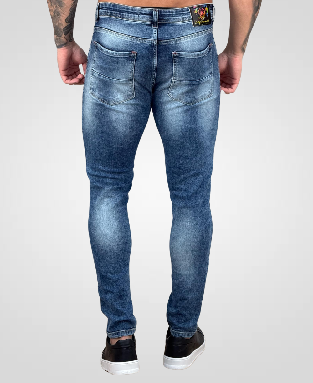 Calça Jeans Azul Masculina Super Skinny - City Denim