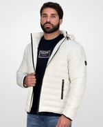 Jaqueta Puffer Branco Com Touca Masculina - Rock & Soda
