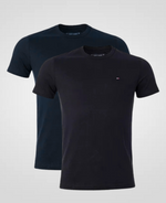 Kit 2 Camisetas Azul Marinho e Preto Masculino Pima - Tommy Hilfiger