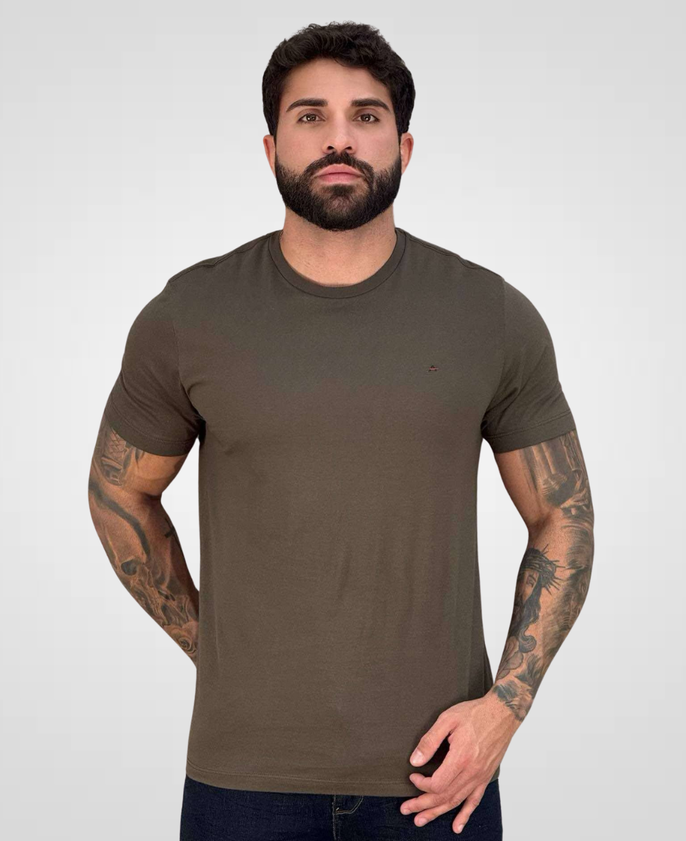 Camiseta Marrom Masculina Malha Regular - Aramis