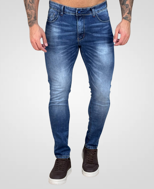 Calça Jeans Mescla Azul Masculina Super Skinny - City Denim