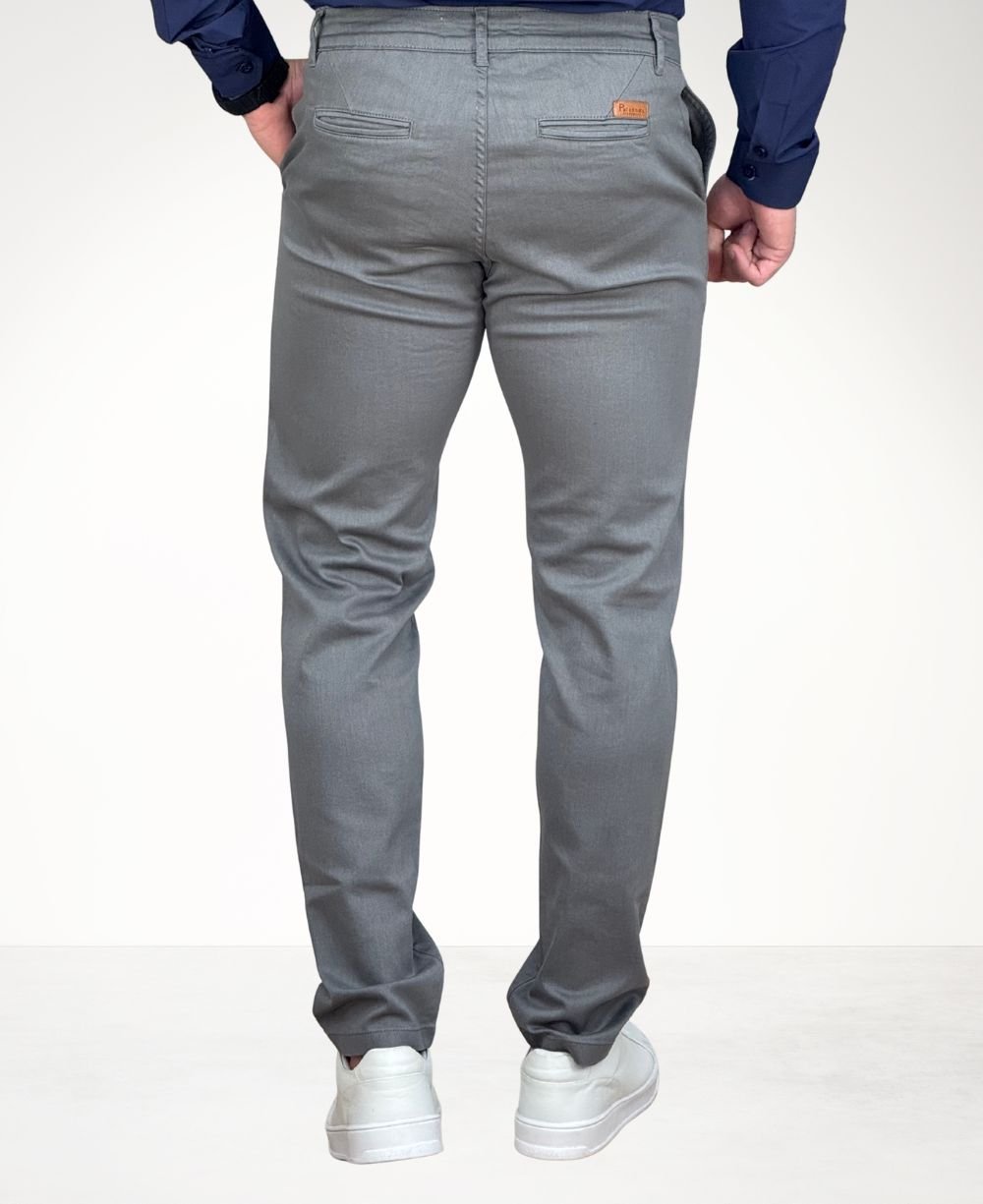 Calça Alfaiataria Cinza Claro Masculina Slim - Paladho´s