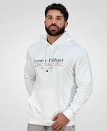 Moletom Branco Masculino Logo Com Capuz- Tommy Hilfiger