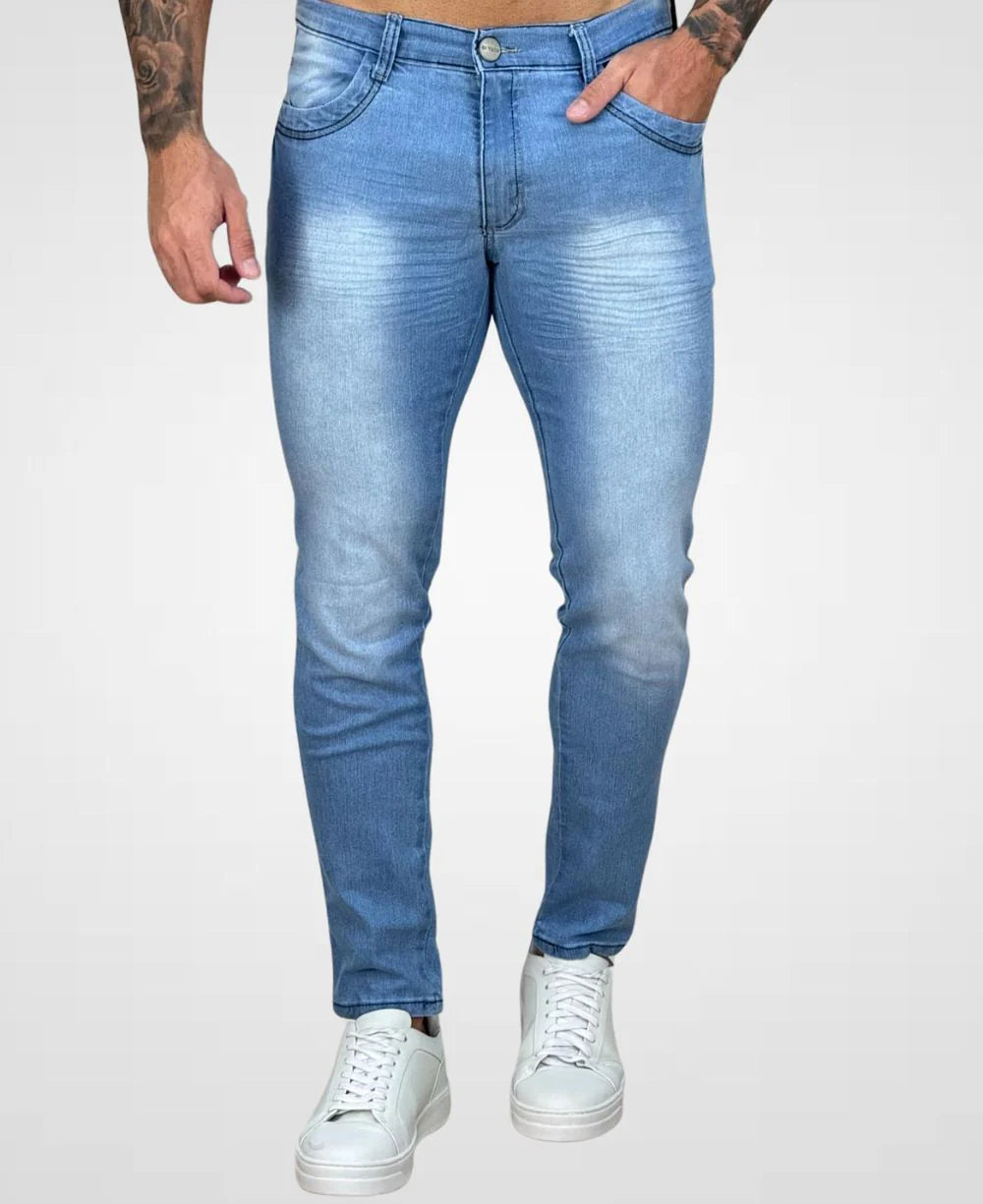 Kit 2 Calças Jeans Preto e Claro Masculino Skinny - Rota 77