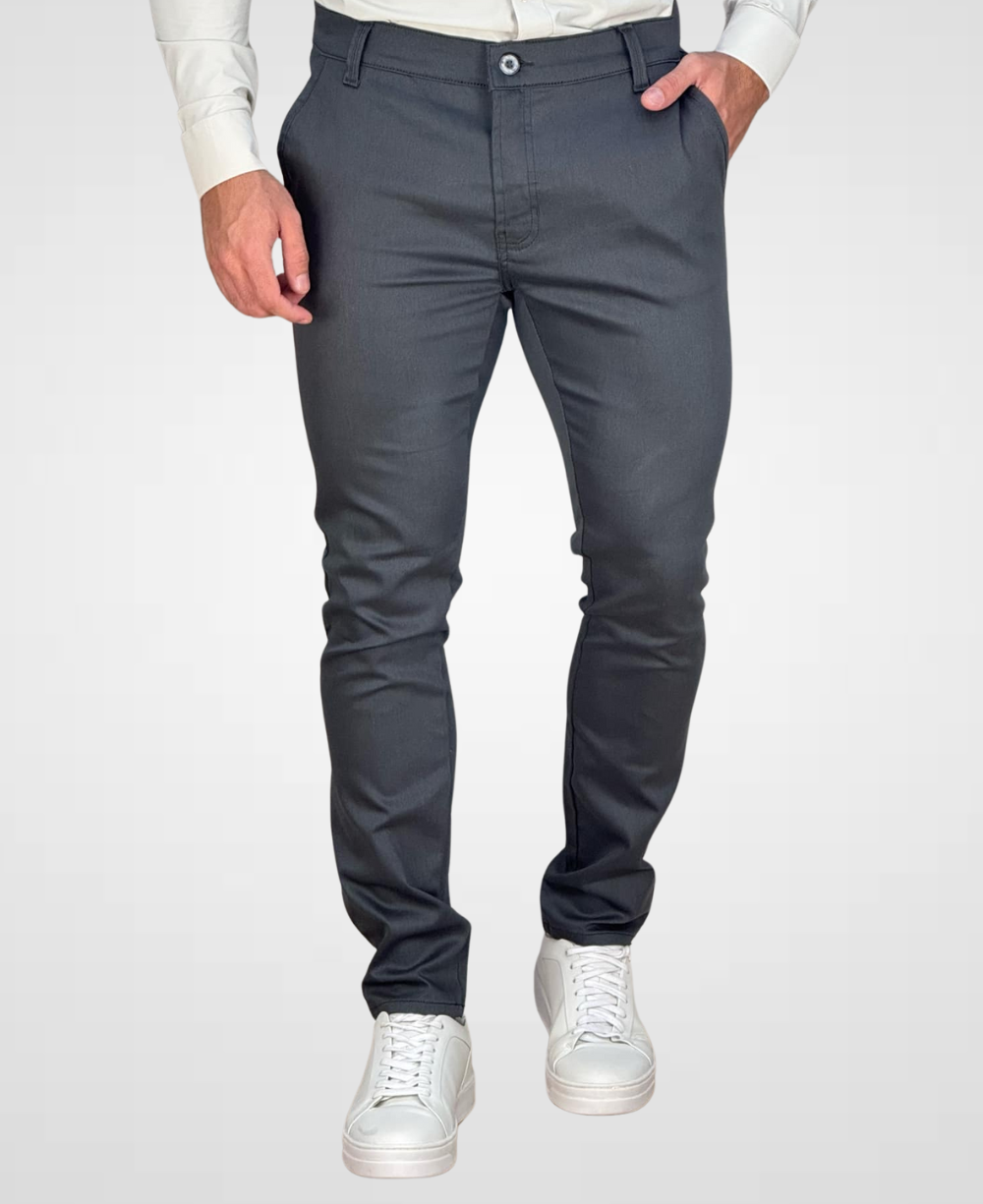 Calça Alfaiataria Cinza Masculina Skinny - DLZ