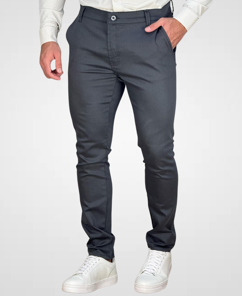 Calça Alfaiataria Cinza Masculina Skinny - DLZ