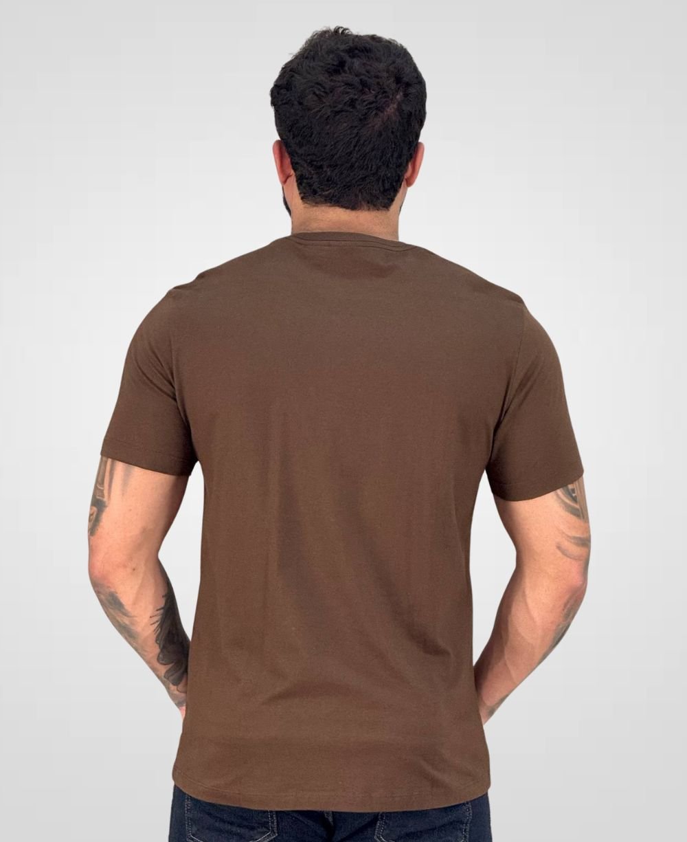 Camiseta Chocolate Masculina Malha Regular - Aramis