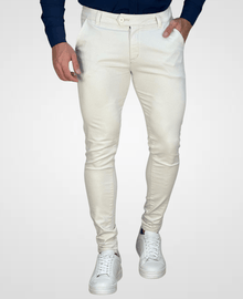 Calça Alfaiataria Creme Masculina Super Skinny - Paladho´s