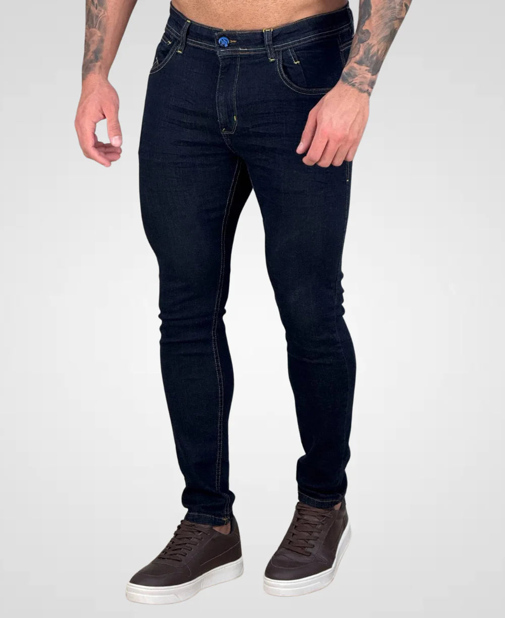 Calça Jeans Azul Escuro Masculina Super Skinny - City Denim