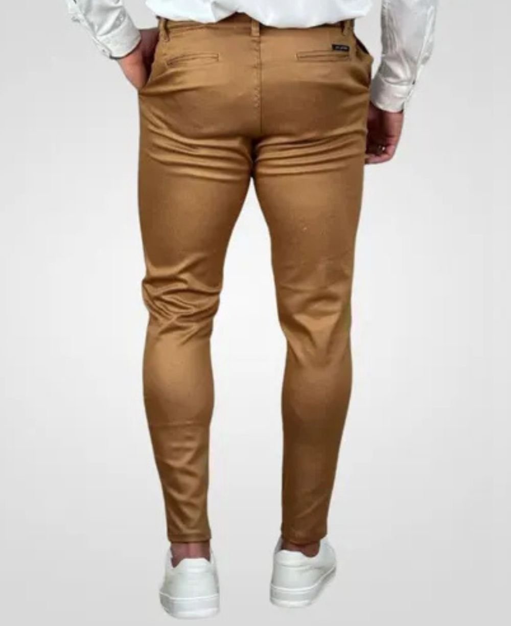 Calça Alfaiataria Caramelo Masculina Regulagem - Per Pochi