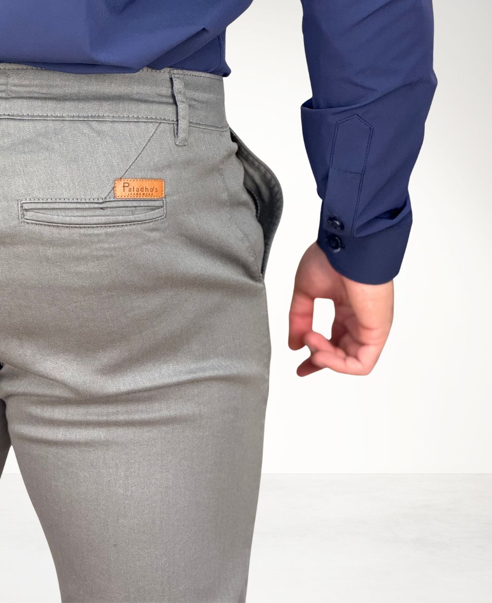 Calça Alfaiataria Cinza Claro Masculina Slim - Paladho´s