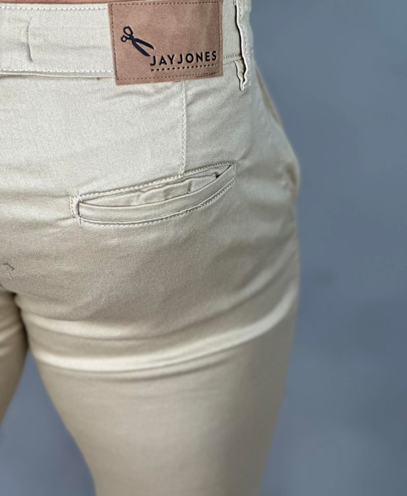 Calça Alfaiataria Bege Masculina Super Skinny  - Jay Jones