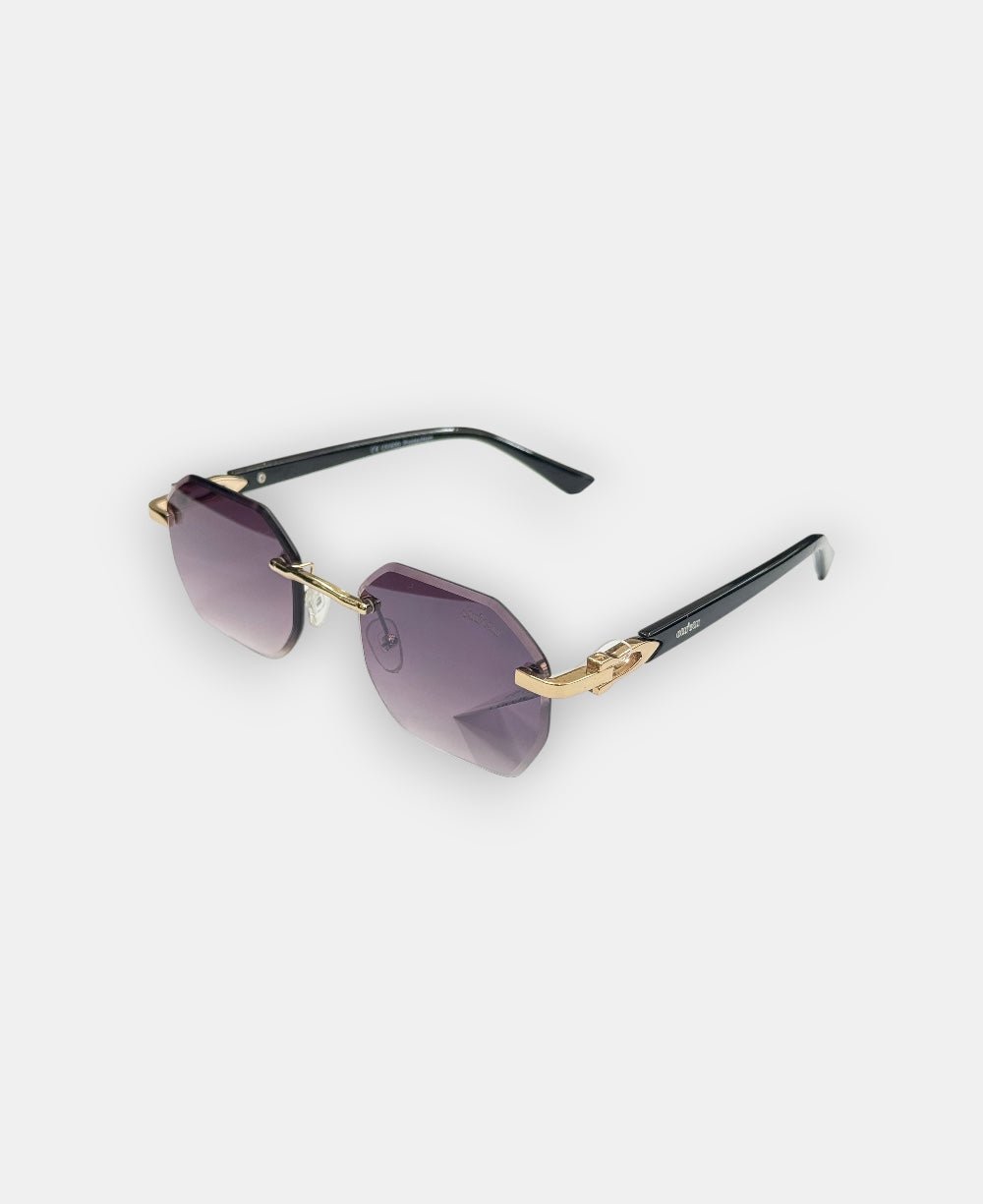 Óculos de Sol Dourado Masculino Lente Escura e Haste Preta - Olu'Olu Sunglass