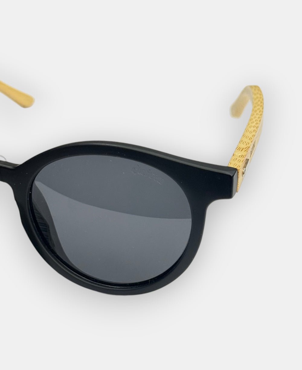Óculos de Sol Preto Masculino Hastes em Bambu Wayfarer -  Olu'Olu Sunglass