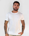 Camiseta Trico Canelado Branco Manga Curta - Paladho's Jeans Wear