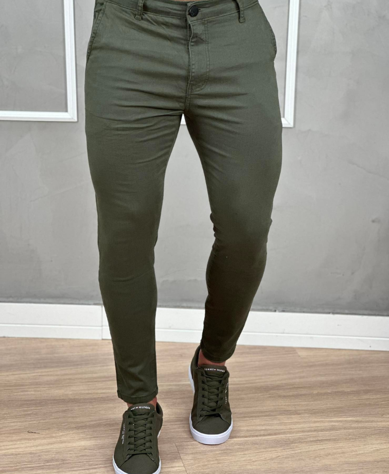 Calça Alfaiataria Verde Masculina Super Skinny- Codi Jeans