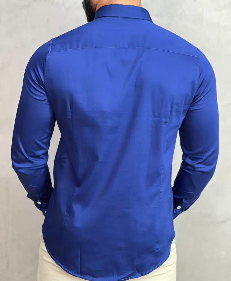 Camisa Manga Longa Azul  Masculina Social - BRATE INFINITY
