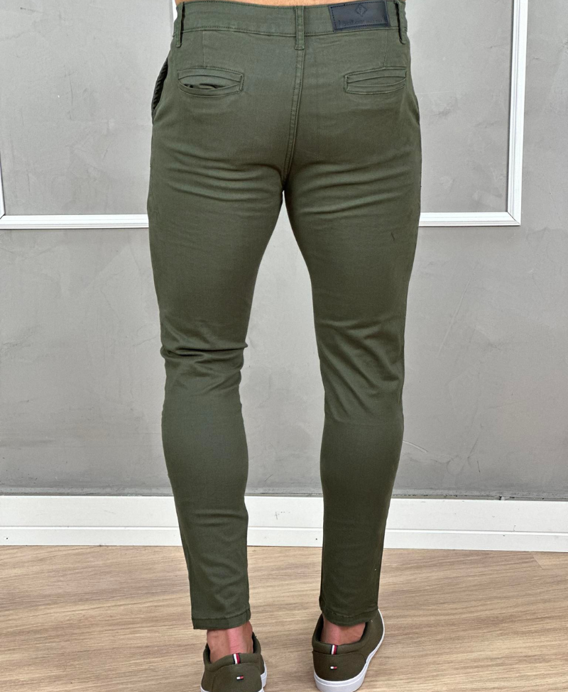 Calça Alfaiataria Verde Masculina Super Skinny- Codi Jeans